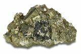 Striated Cubic Pyrite with Calcite - Peru #287605-1